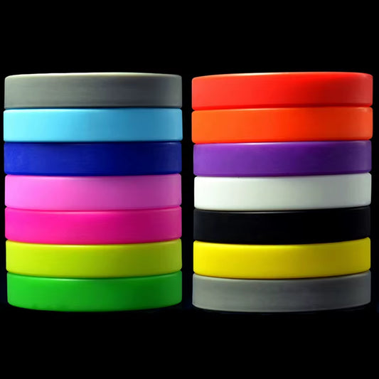 Wholesale 12Colors 1Pc Women Men Silicone Rubber Wristband Flexible Wrist Band Cuff Bracelet Sports Jogger Running Casual Bangle
