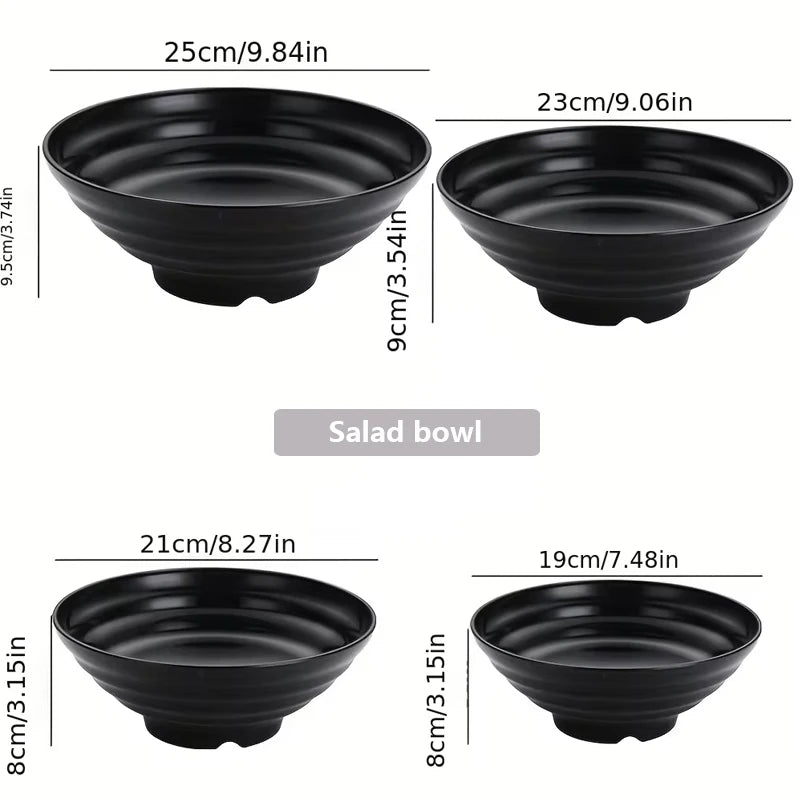 Thickened Plastic Ramen Bowl Anti-Slip Salad Bowl Solid Color Perfect for Kitchen Restaurant Lamian Noodles Bowl(Not CERAMIC)