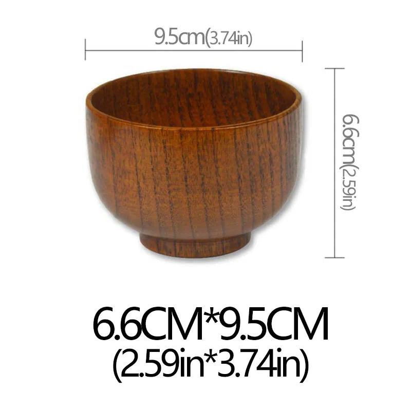 Japanese Sour Jujube Wood Bowl Baby Bowl Sour Jujube Wooden Bowl Salad Bowl Household Soup Bowl Noodle Bowl Household Tableware