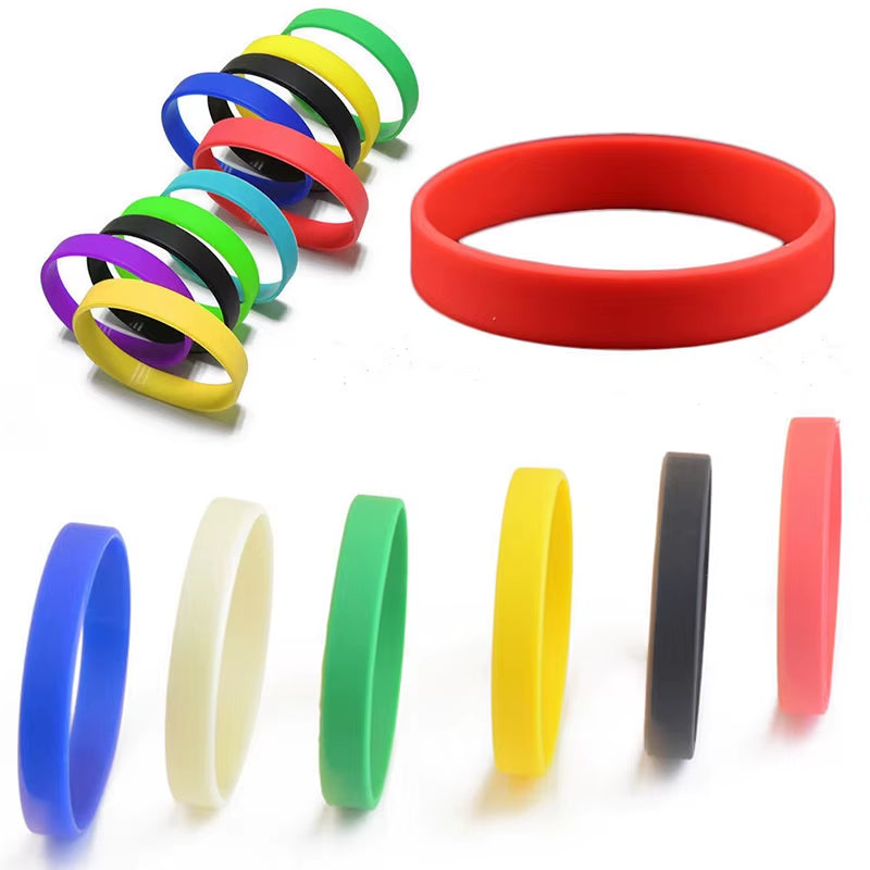 Wholesale 12Colors 1Pc Women Men Silicone Rubber Wristband Flexible Wrist Band Cuff Bracelet Sports Jogger Running Casual Bangle