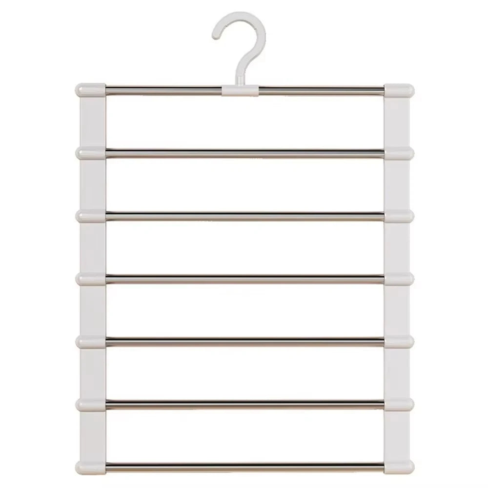 NEW Multi-Layer Pants Hanger Space Saving Closet Organizer Foldable Trousers Clothes Rack Wardrobe Storage with Non Slip Clips