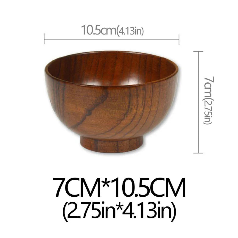 Japanese Sour Jujube Wood Bowl Baby Bowl Sour Jujube Wooden Bowl Salad Bowl Household Soup Bowl Noodle Bowl Household Tableware