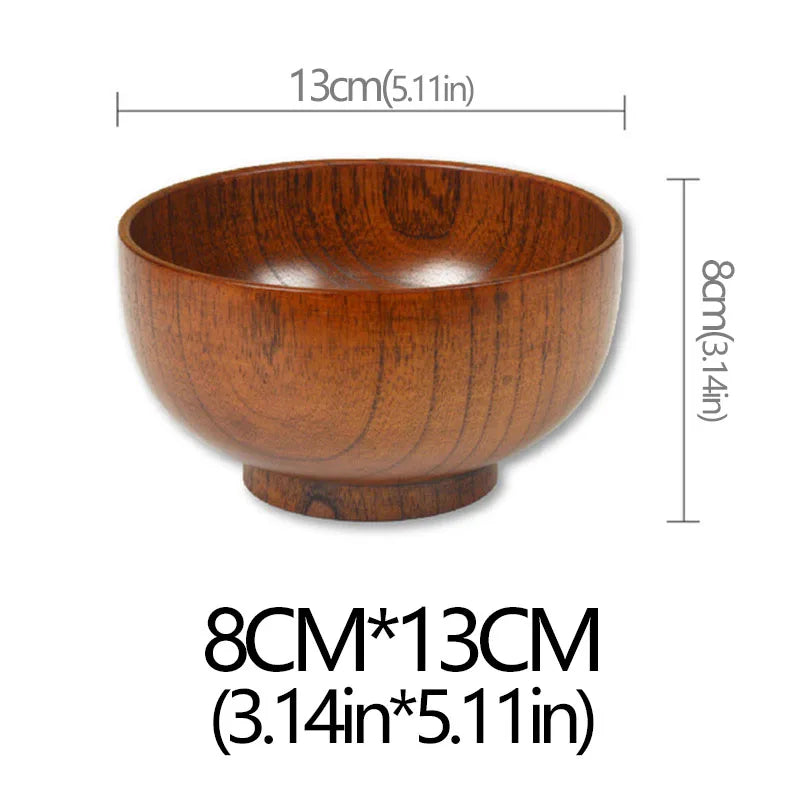 Japanese Sour Jujube Wood Bowl Baby Bowl Sour Jujube Wooden Bowl Salad Bowl Household Soup Bowl Noodle Bowl Household Tableware