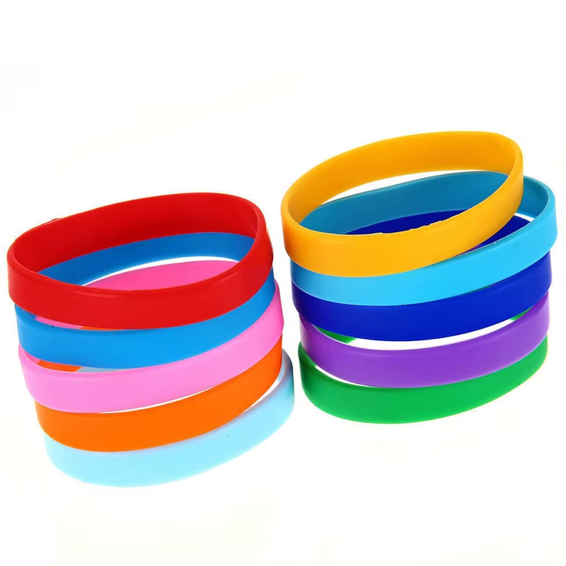 Wholesale 12Colors 1Pc Women Men Silicone Rubber Wristband Flexible Wrist Band Cuff Bracelet Sports Jogger Running Casual Bangle