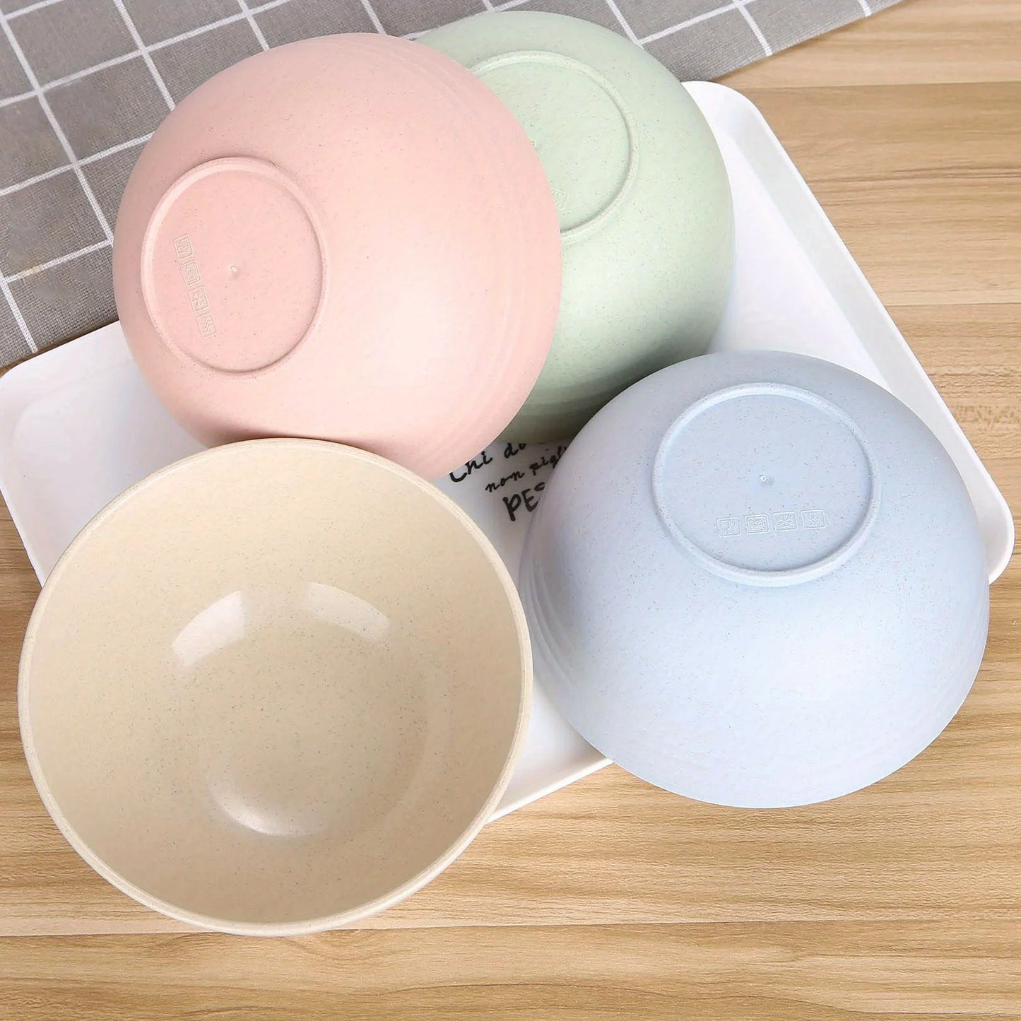 4-Piece Non Fragile Grain Bowl Set -24 Ounce PP Plastic Bowl for Soup/Rice/Grains - Microwave and Dishwasher Safe