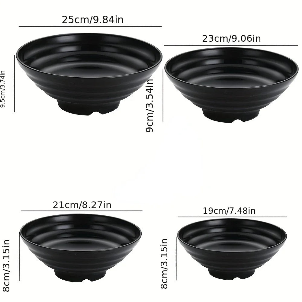 Thickened Plastic Ramen Bowl Anti-Slip Salad Bowl Solid Color Perfect for Kitchen Restaurant Lamian Noodles Bowl(Not CERAMIC)
