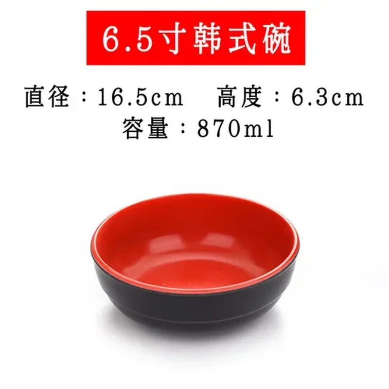 Black and Red Melamine Bowls, Buffet Plates, Ramen Bowl, Soup, Salad Bowl, Plastic Bowls, Kitchenware, Restaurant Supplies