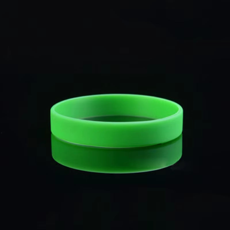 Wholesale 12Colors 1Pc Women Men Silicone Rubber Wristband Flexible Wrist Band Cuff Bracelet Sports Jogger Running Casual Bangle