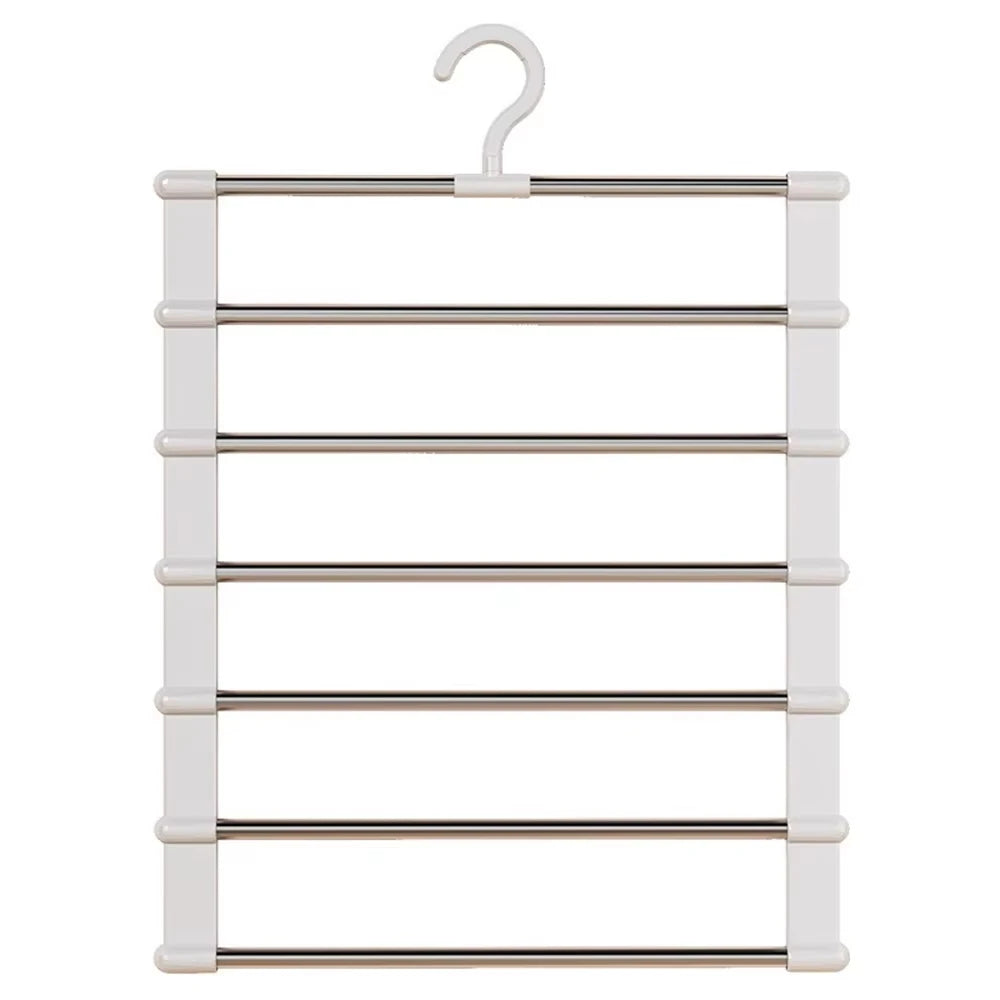 NEW Multi-Layer Pants Hanger Space Saving Closet Organizer Foldable Trousers Clothes Rack Wardrobe Storage with Non Slip Clips