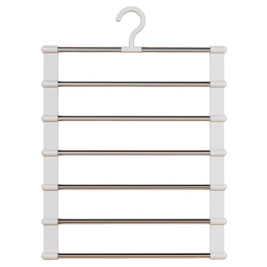 NEW Multi-Layer Pants Hanger Space Saving Closet Organizer Foldable Trousers Clothes Rack Wardrobe Storage with Non Slip Clips