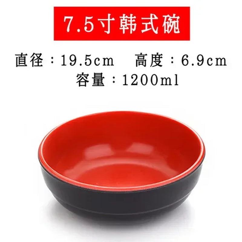 Black and Red Melamine Bowls, Buffet Plates, Ramen Bowl, Soup, Salad Bowl, Plastic Bowls, Kitchenware, Restaurant Supplies